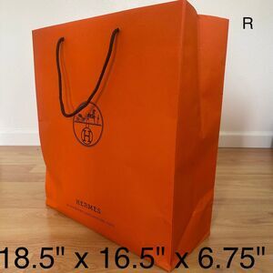 Hermes Paper Shopping Bag - orange large, 18.5" x 16.5" x 6.75" [R]